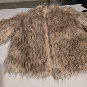 Fashion Nova Kids Faux Fur Coat in Beige